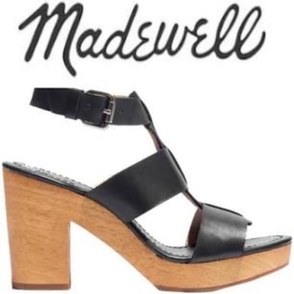 Madewell Black Irving Clog Heeled Sandals